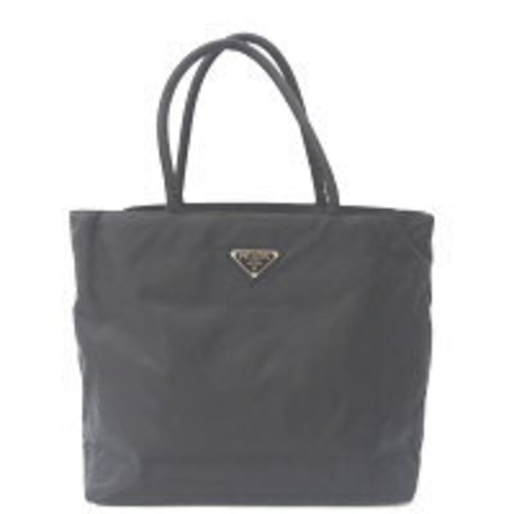 Prada handbag triangular logo plate black